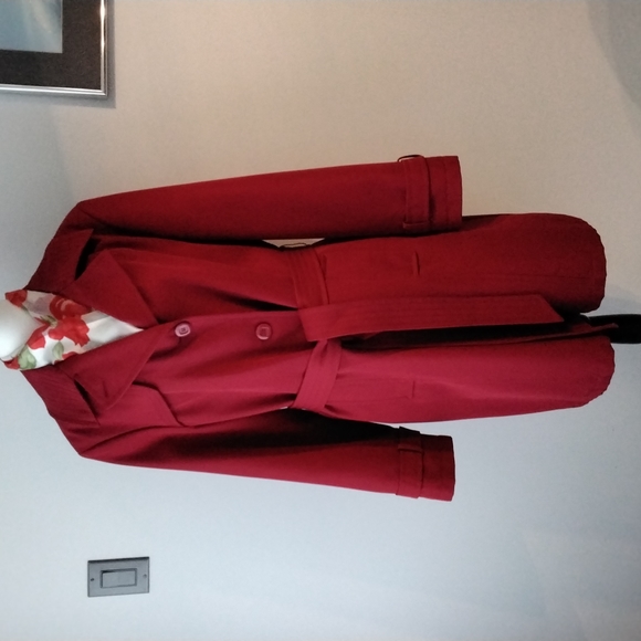 Jessica Jackets & Blazers - Jessica Red Trench Coat, size 18/XL Plus Size, Fall, Autumn